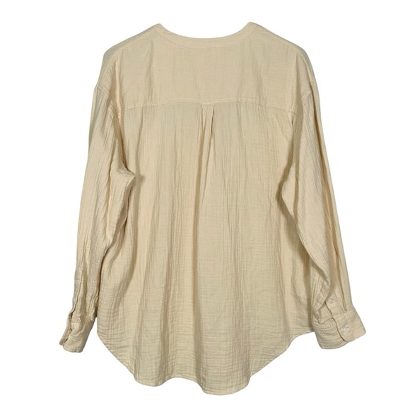 Wilfred Aritzia Size M Adda Gauzy Long Sleeve Button Up Blouse in Light Sand - Picture 4 of 9